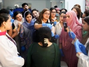 Hands-on aesthetic training session at London Aesthetics UK